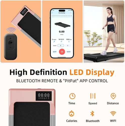 Vista 5 de Superun Treadmills Walking Pad with 9% Auto Incline for Home Office, 3 in 1 Under Desk Walking Pad with Wide LED Display, Walking Pad with Smart APP