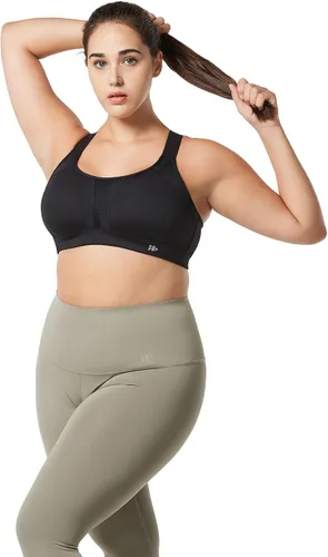 Vista 8 de Yvette Sports Bra High Impact Adjustable Criss Cross Back, Full Support for Large Bust No Bounce