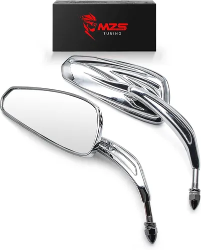 Vista 8 de MZS Espejos retrovisores para motocicleta compatibles con Sportster Softail Road King Street Electra Glide Dyna Ultra Fat Bob Sport Low Rider