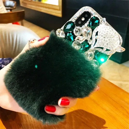 Vista 5 de Funda para Moto Z2, 3D hecha a mano de lujo con piedras brillantes brillantes de cristal y diamantes de imitación para Motorola Moto Z2 blanco