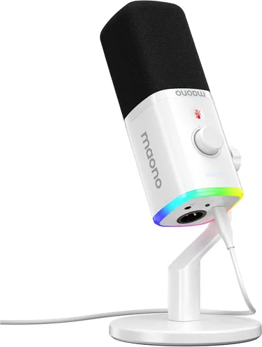 Vista 11 de MAONO Kit de micrófono XLR/USB para juegos: micrófono dinámico para PC para transmisión y podcast, soporte de software, botón de silencio, control