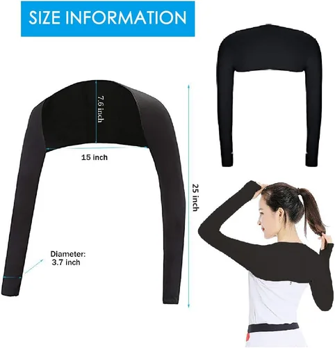 Vista 3 de 4 piezas de protección UV, chal de sol, manga de enfriamiento para brazo con orificio para el pulgar para mujeres y hombres, ciclismo, conducción