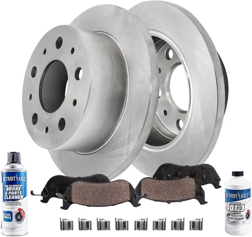 Vista 19 de Detroit Axle - Kit de freno delantero de 6 piezas para Volkswagen Jetta Golf Eos Audi A3 Quattro, Rotores de freno de disco, Pastillas de freno
