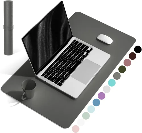 Vista 48 de YSAGi Alfombrilla de Escritorio de Cuero Antideslizante, Alfombrilla de Teclado para Escritorio de Computadora Portátil Impermeable, Protector