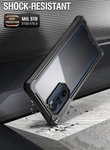 Vista 6 de Poetic Guardian Series - Funda diseñada para Motorola Edge Plus 5G de 6.7 pulgadas (2022) / Edge+ 5G UW (2022), modelo # XT2201, cubierta híbrida