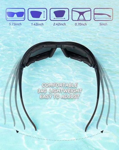 Vista 3 de BEACOOL Gafas de sol deportivas polarizadas para hombres, mujeres, jóvenes, motociclismo, seguridad, conducción, equitación, gafas militares, gafas