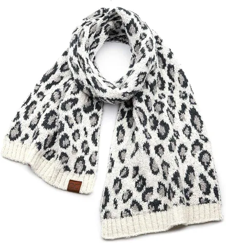 Vista 4 de ScarvesMe - Gorro de invierno para mujer, diseño de leopardo, 3 unidades, guantes y bufanda a juego