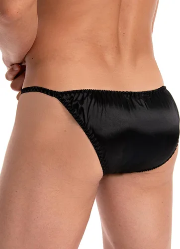 Vista 3 de Satini Ropa Interior de Satén para Hombre Estilo Tanga Bikini Calzoncillos