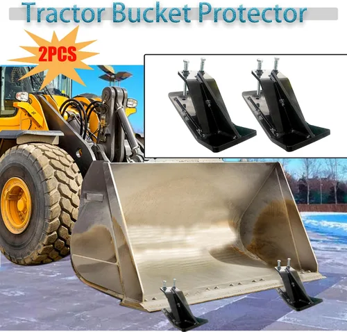 Vista 6 de Protector de cubo de tractor, 2 protectores de borde de esquí, protector antideslizante para césped y peluquería de césped, protector de borde