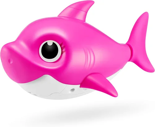 Vista 10 de Robo Alive Junior Baby Shark Nueva Versión con Aletas de Silicon Cantando y Nadando Daddy Shark (Azul) por ZURU