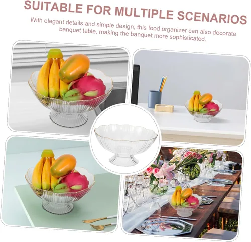 Vista 3 de Zerodeko Soporte de almacenamiento de postres Soporte de fruta alto Colador de moda Soporte de caramelo de melamina