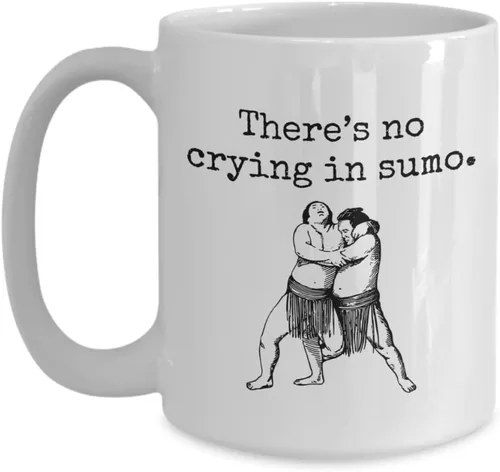 Vista 3 de realpeoplegoods Sumo Gift Sumo Wrestling Mug Sumo Wrestler Gift Funny Sumo Present There's No Crying In Sumo
