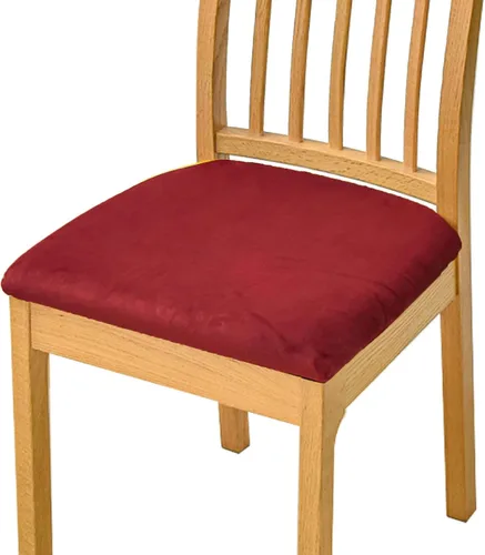 Vista 15 de Fundas de terciopelo para asiento de silla, fundas elásticas para sillas de comedor, fundas de asiento suaves y antideslizantes, fundas de asiento
