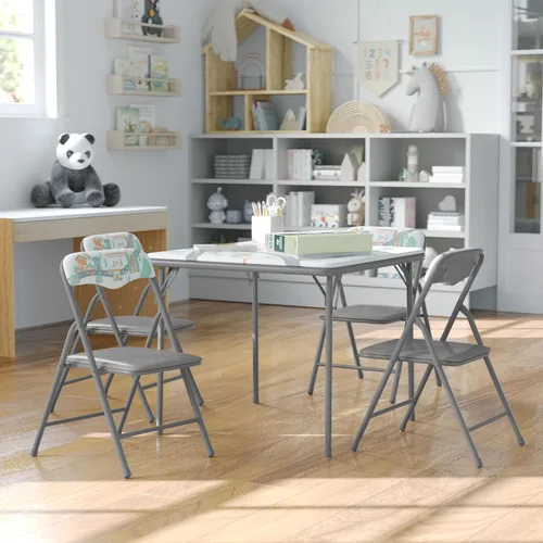 Vista 19 de Flash Furniture Mindy Kids - Juego de mesa y sillas plegables de 3 piezas para guardería y aulas, juego de mesa de actividades y sillas para niños