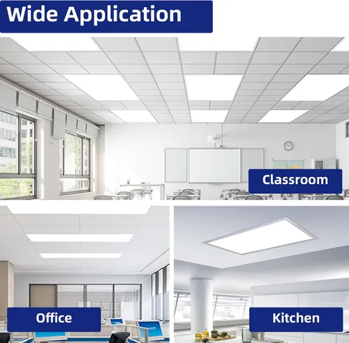 Vista 9 de WYZM Paquete de 4 luces LED de panel plano de 2 x 4, panel de luz LED de 2 pies por 4 pies, accesorio de iluminación de techo, 7800 lúmenes, 5000 K