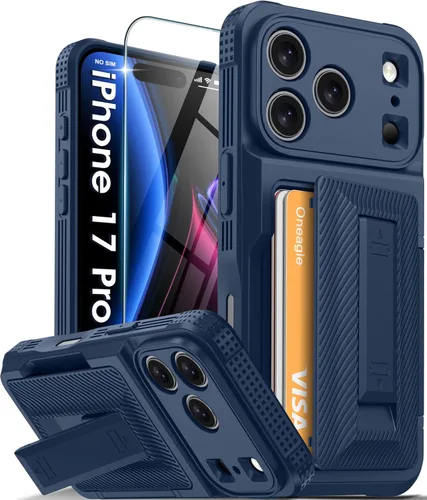 Vista 28 de Oneagle Funda tipo cartera para iPhone 16 Pro Max con tarjetero y soporte
