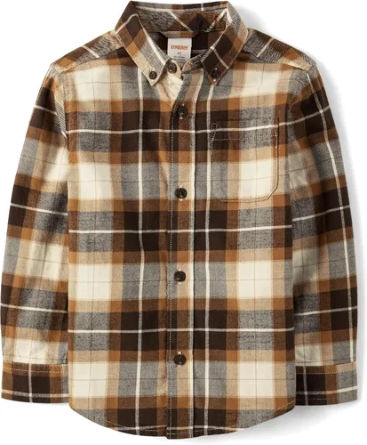 Vista 16 de Gymboree Camisa de manga larga con botones para niños y niños pequeños Rojo