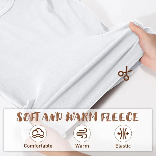 Vista 3 de 3 piezas de camisetas térmicas sin mangas para mujer, ropa interior de forro polar, suave, sin mangas, chaleco de capa base cálida