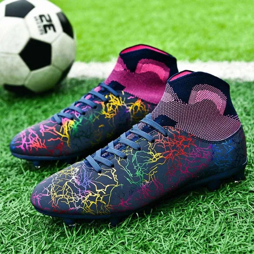 Vista 3 de ESXGED Zapatos de fútbol ligeros de moda para mujer, zapatos de fútbol para hombre, cómodos, zapatos de pinchos, para entrenamiento, atléticos