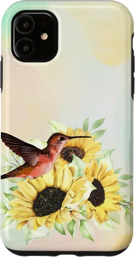 Vista 5 de iPhone 15 Lindo Colibrí Floral Para Los Amantes De Los Aves De La Caja De Girasol