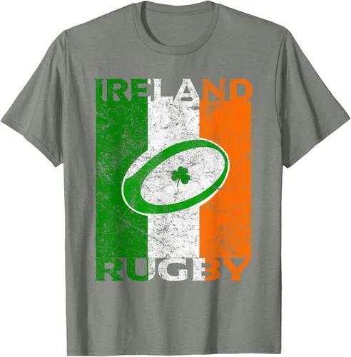 Vista 29 de Camiseta de rugby irlandés con la bandera de Irlanda, regalo vintage Negro