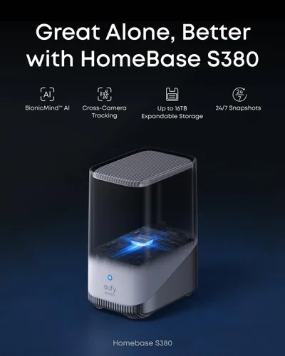 Vista 8 de eufy Security eufyCam S4, kit de 2 cámaras, 4K solar, PTZ de 3 lentes, sistema inalámbrico