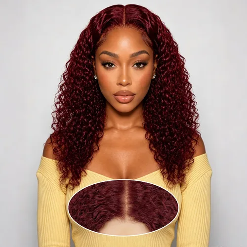 Vista 32 de Peluca de cabello humano rizado sin pegamento, 2 x 6 HD, encaje frontal, pelucas de cabello humano prearrancado 3 en 1, para usar y llevar, densidad