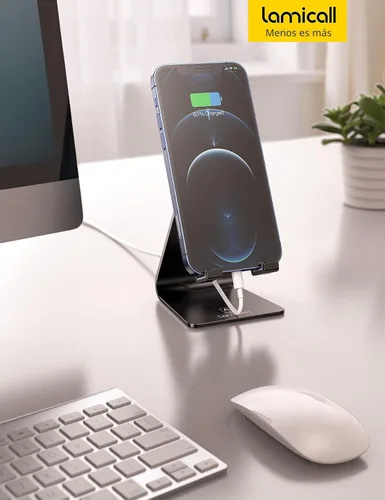 Vista 7 de Lamicall Soporte de teléfono universal ajustable., Negro