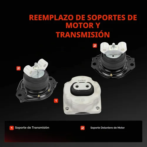 Vista 3 de A-Premium Juego de 3 piezas de soporte de motor delantero y soporte de transmisión compatible con Dodge 2011-2022 Charger, Challenger y Chrysler