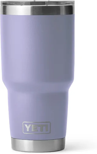 Vista 10 de YETI Rambler - Vaso de 30 oz, acero inoxidable, aislado al vacío con tapa MagSlider, color carmesí Amarillo