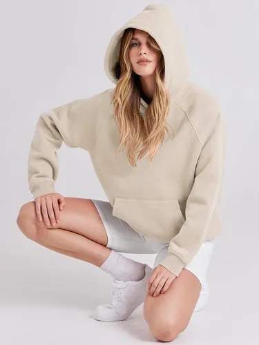 Vista 149 de ANRABESS - Sudaderas con capucha para mujer, sobre talla, de vellón de manga larga, modelo de 2024, para otoño