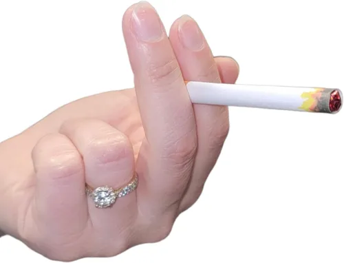 Vista 4 de Zugar Land Paquete de 1 – 2 cigarrillos cardados (3.5 pulgadas) de aspecto realista falso escénico Cig. 2 piezas en tarjeta de ampolla. Accesorio
