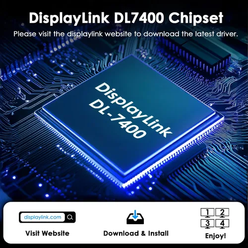 Vista 9 de WAVLINK USB 3.0 o USB-C a Quad HDMI Splitter Pantalla extendida para cuatro monitores con 85W PD, adaptador Displaylink 4 HDMI 4K @60Hz para Mac