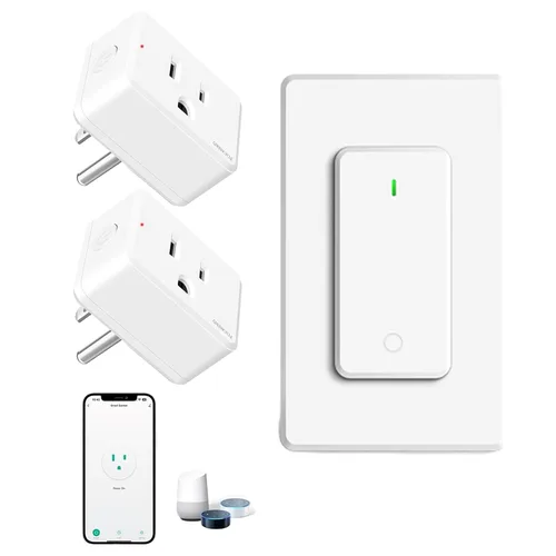 Vista 16 de Toma de control remoto, interruptor de luz y enchufe remoto greencycle con interruptor de luz inalámbrico, rango de 500 pies, no necesita cableado