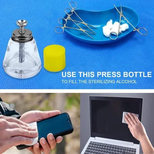 Vista 6 de FERCAISH Botella de vidrio transparente de 6.1 fl oz, dispensador profesional de bomba de vidrio transparente con escalas de medición
