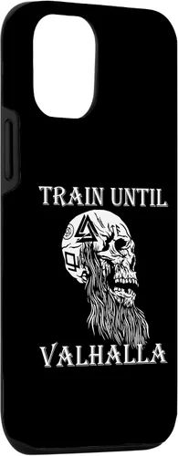 Vista 3 de iPhone 15 Train Until Valhalla Fitness Weight Training Ragna Viking Case