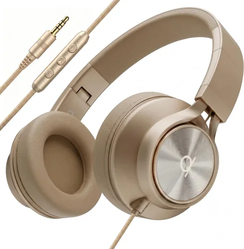 Vista 14 de Artix CL750 audífonos plegables con aislamiento de sonido, supraaurales, con cable, con micrófono y control de volumen, audífonos estéreo