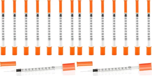 Vista 8 de Jeringas U-100 1ml 29G 0.5in/13mm, Dosificación Cómoda y Precisa, Paquete de 100