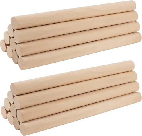 Vista 5 de 20 varillas de madera de 1 x 12 pulgadas, varillas de madera maciza sin terminar, palos de madera para manualidades