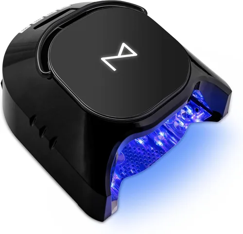 Vista 10 de M - Lámpara de uñas profesional híbrida GlowPro de 86W inalámbrica recargable LED UV, secador de uñas inalámbrico para uñas de gel, manicura, Blanco