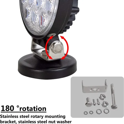 Vista 3 de RIGIDON Luz de trabajo LED de 4 pulgadas y 42 W con base magnética, luz redonda impermeable de 12 V 24 V, luces antiniebla LED para automóvil, SUV