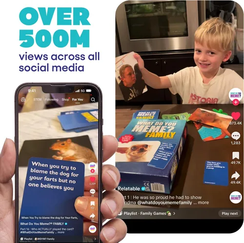 Vista 6 de WHAT DO YOU MEME? Family Edition by Relatable, Now with Refreshed Content - Kids Games 8+, Family Games for Kids and Adults, Includes 300 Caption