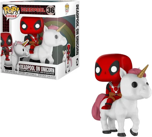 Vista 3 de Marvel Funko POP! Rides Deadpool on Unicorn - Figura de vinilo exclusiva #36