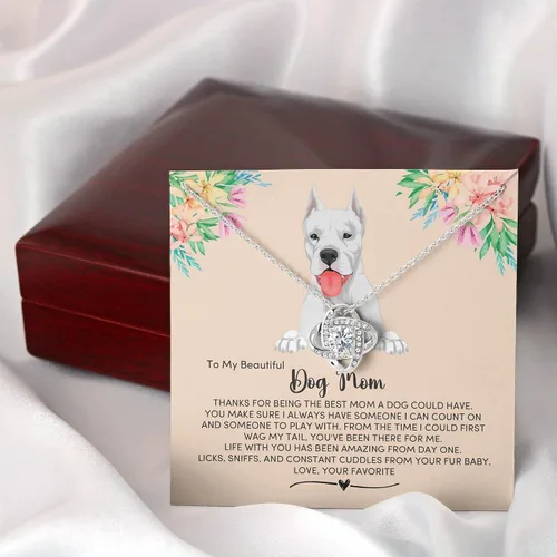 Vista 8 de Dogo Argentino Dog Mom Necklace Present, Jewelry Message Card for My Fur Mum, Dogo Argentino Dog Owner Present, Pet Portrait Necklace