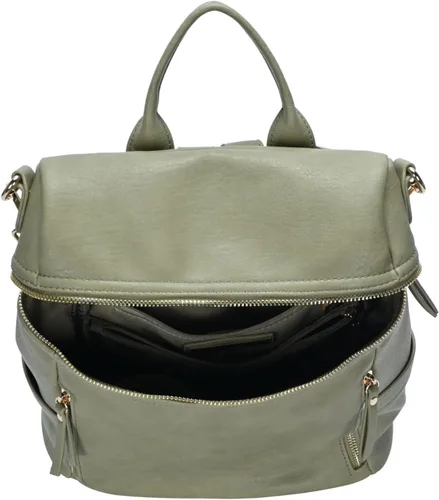 Vista 3 de Antik Kraft - Mochila convertible con correa de cincha Nyra, Verde (Moss), Mochilas Daypack