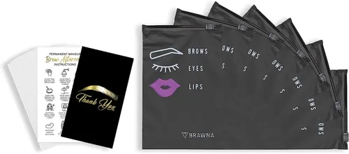 Vista 6 de BRAWNA Microblading Bolsas de cuidado posterior y tarjetas de agradecimiento Bolsas de cuidado posterior PMU - Juego de suministros de microblading