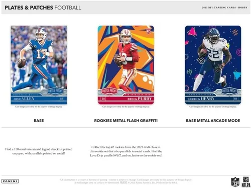 Vista 3 de Caja Hobby de Fútbol Americano Panini Plates & Patches 2023