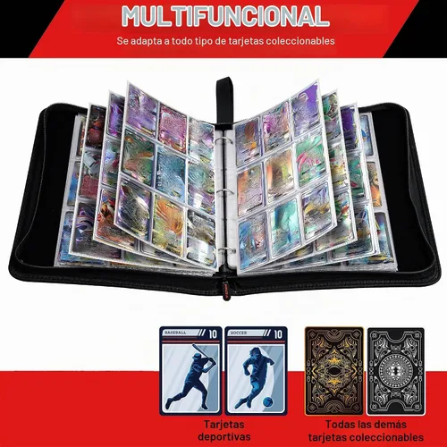Vista 3 de PREZA Carpeta de tarjetas coleccionables – Carpeta de tarjetas de 9 bolsillos – Se adapta a 900 tarjetas – Carpeta de transporte de libros