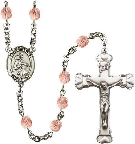 Vista 30 de Bonyak Jewelry Rosario chapado en plata de Santa Isabel de Portugal: cada mes de nacimiento color y más