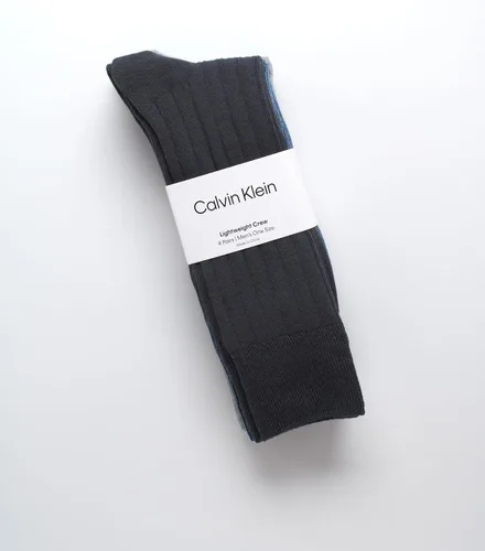 Vista 2 de Calvin Klein Calcetines de vestir para hombre, calcetines ligeros de mezcla de algodón (paquete de 4)